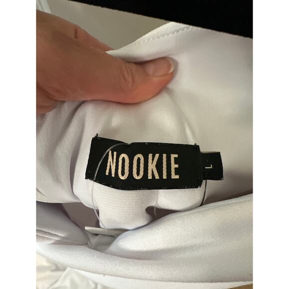 NWT Nookie Neptune White Off Shoulder Gown Dress Large Bridal Prom Formal - Picture 5 of 11